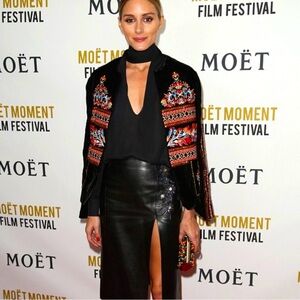 Zara Black Blazer with Colorful Embroidery